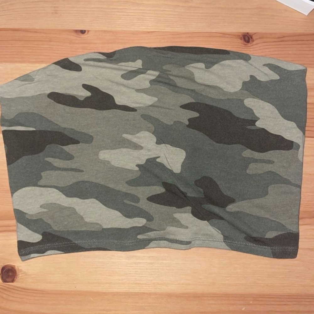 Garage camo print tube top
